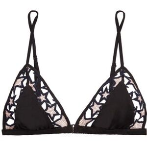 Fleur du Mal Black and White Star Lace Bra